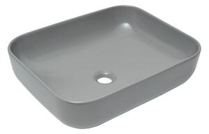Umyvadlo na desku SAT Infinitio 50x39 cm šedá mat bez přepadu SATINF5039LGRM