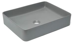 Umyvadlo na desku SAT Infinitio 50x40 cm šedá mat bez přepadu SATINF5040LGRM