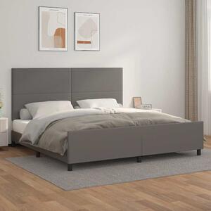 Rám postele s čelem šedý 200x200 cm umělá kůže 3125473