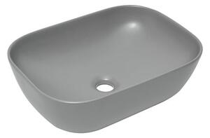 Umyvadlo na desku SAT Infinitio 45,5x32,5 cm šedá mat bez přepadu SATINF4532LGRM