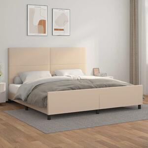 Rám postele s čelem cappuccino 200x200 cm umělá kůže 3125474