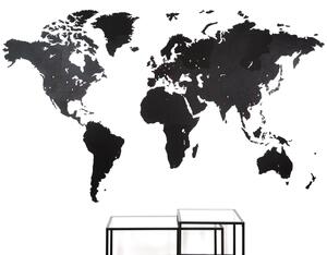 MiMi Innovations Dřevěná nástěnná mapa světa Giant černá 280 x 170 cm