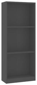 3patrová knihovna černá 40 x 24 x 108 cm dřevotříska