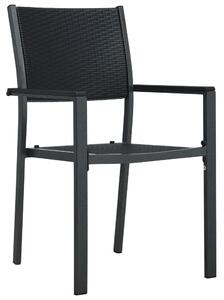 Zahradní židle 2 ks černé plast ratanový vzhled