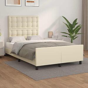 Rám postele s čelem krémový 120x200 cm umělá kůže 3125563