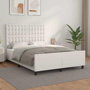 Rám postele s čelem bílý 140x190 cm umělá kůže 3125568