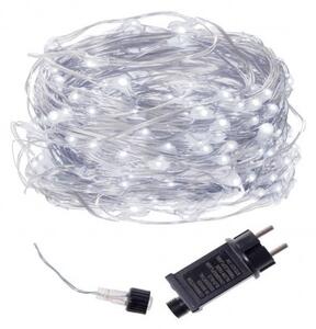 SPRINGOS LED řetěz Nano 20 m, 200 LED, IP44, 8 světelných módů, studená bílá