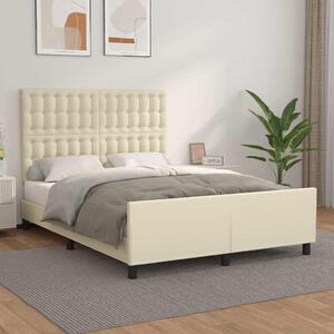 Rám postele s čelem krémový 140x190 cm umělá kůže 3125569