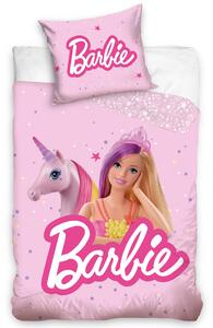 CARBOTEX Povlečení do postýlky Barbie a Kouzelný jednorožec