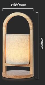 LED Solution Béžová LED stolní nabíjecí lampa s dřevěným dekorem 320mm 1,5W 23091