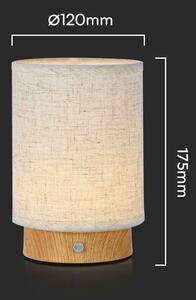 LED Solution Béžová LED stolní nabíjecí lampa s dřevěným dekorem 175mm 3W 23090