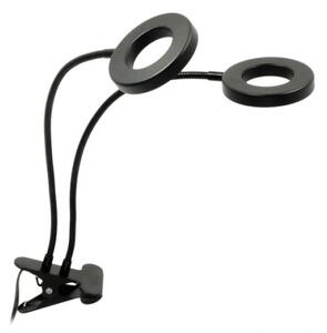 LED Stm flex. stolní lampa s klipem pro pěst. rostlin VITARO 2xLED/4W/230V černá