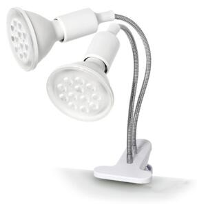 Flexibilní stolní lampa s klip. pro pěstování rostlin PLANTY 2xE27/30W/230V bílá