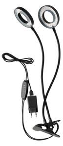 LED Stm flex. stolní lampa s klipem pro pěst. rostlin VITARO 2xLED/4W/230V černá
