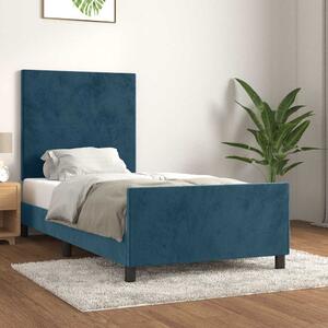 Rám postele bez matrace tmavě modrý 90x190 cm samet 3125609