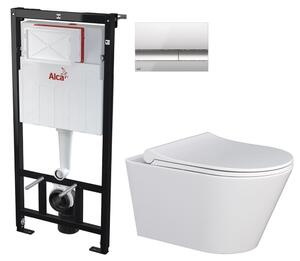 ALCADRAIN Sádromodul - předstěnový instalační systém s chromovým tlačítkem M1721 + WC MYJOYS MY1 + SEDÁTKO AM101/1120 M1721 MY1