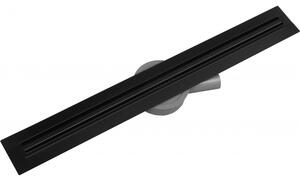Odtokový žlab Mexen Flat 360 SLIM + sifon Black 60 cm