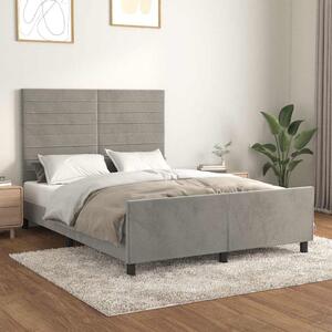 Rám postele bez matrace světle šedý 140 x 190 cm samet 3125812