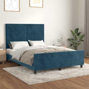 Rám postele bez matrace tmavě modrý 140x190 cm samet 3125816
