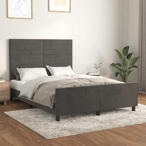 Rám postele bez matrace tmavě šedý 140 x 190 cm samet 3125813