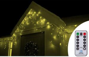 SPRINGOS LED krápníky 14,5 m, 300 LED, IP44, 8 světelných módů s ovladačem, teplá bílá CL0305