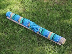Verk Hamaka houpací síť dřevo 200 x 80 cm slabé modré pruhy