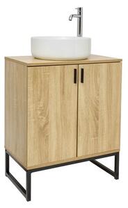 Koupelnová skříňka s umyvadlem Ceramia Easy 60x73x36 cm světlý dub lesk EASYUMDB2