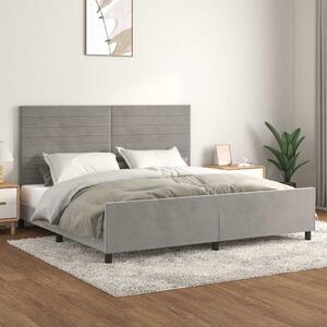 Rám postele bez matrace světle šedý 200 x 200 cm samet 3125836