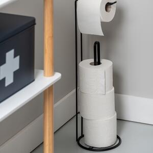 Time for home Černý kovový stojan na toaletní papír Wirendo 43,5 cm
