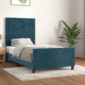 Rám postele bez matrace tmavě modrý 90x190 cm samet 3125853