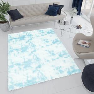 Plyšový koberec SILK Ombre - MODRÝ