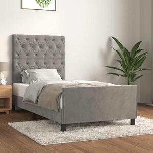 Rám postele bez matrace světle šedá 80 x 200 cm samet 3125904