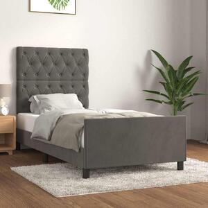 Rám postele bez matrace tmavě šedá 80 x 200 cm samet 3125905