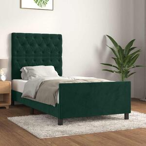 Rám postele bez matrace tmavě zelená 80 x 200 cm samet 3125907