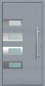 Solid Elements Vchodové dveře Smart, 90 P, 1000 × 2100 mm, AluClip hliník-plast, pravé, šedé, prosklené