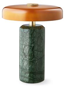 Nabíjecí stolní lampa Trip LED, zelená / oranžová, mramor, sklo, IP44