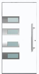 Solid Elements Vchodové dveře Smart, 90 P, rozměr vč. zárubně: 1000 × 2100 mm, AluClip hliník-plast, pravé, bílé, prosklené