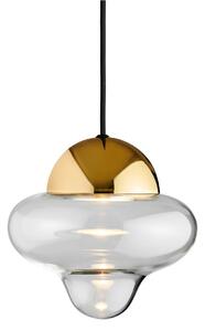 Závěsné svítidlo LED Nutty, čirá / zlatá barva, Ø 18,5 cm, sklo