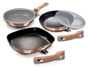 Sada pánví s odnímatelnou rukojetí 5 ks Rosegold Metallic Line steak
