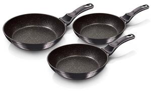 Sada pánví s mramorovým povrchem 3 ks Metallic Line Carbon Pro Edition