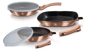 Sada pánví s odnímatelnou rukojetí 5 ks Rosegold Metallic Line steak