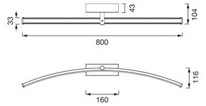 Osram - LED Koup. osvět. zrcadla PLUTON LED/15W/230V 80 cm 3000/4000K IP44 chrom