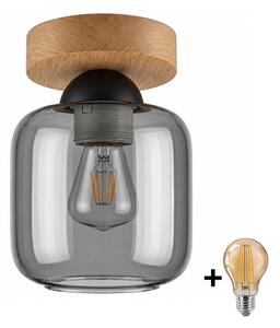BRILAGI - LED Stropní svítidlo R GLASS 1xE27/60W/230V pr. 14 cm dub/kouř šedá