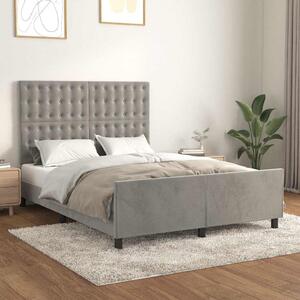 Rám postele bez matrace světle šedý 140 x 190 cm samet 3125995