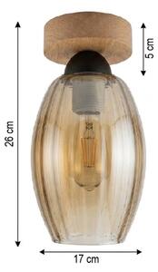 BRILAGI - LED Stropní svítidlo R GLASS 1xE27/60W/230V pr. 17cm dub/kouř béžová