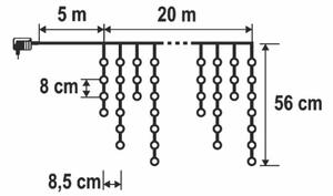 LED Venkovní vánoční řetěz 1200xLED/230V 25x0,56 m IP44 teplá bílá/studená bílá