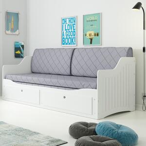 Rozkládací postel pro mládež GRAND bílo-šedá 80x200 cm