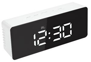 Verk 01457 Multifunkční zrcadlové hodiny s budíkem a teploměrem bílé