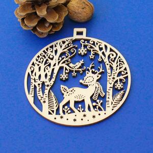 DUBLEZ | Detailní koule na vánoční stromek - Dřevěná dekorace