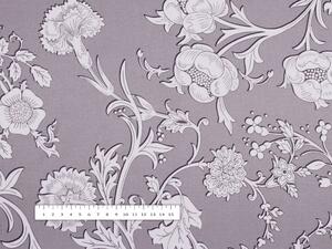 Biante Dekorační povlak na polštář s lemem PM-045 Zámecké květy na pastelově fialovém 30 x 50 cm